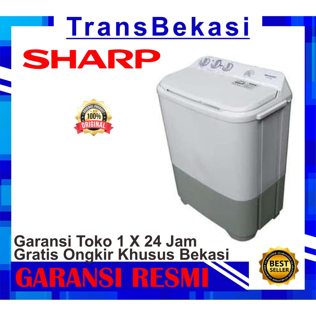 MESIN CUCI SHARP EST 65 MW / MESIN CUCI 2 TABUNG SHARP 6.5KG