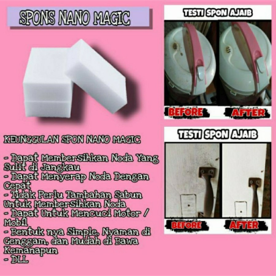 Spon Busa Ajaib Magic Sponge Pembersih Serbaguna Nano Spon Rub Eraser