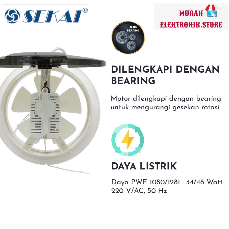 Kipas Angin EXHAUST 6 inch Glass GEF 690 SEKAI