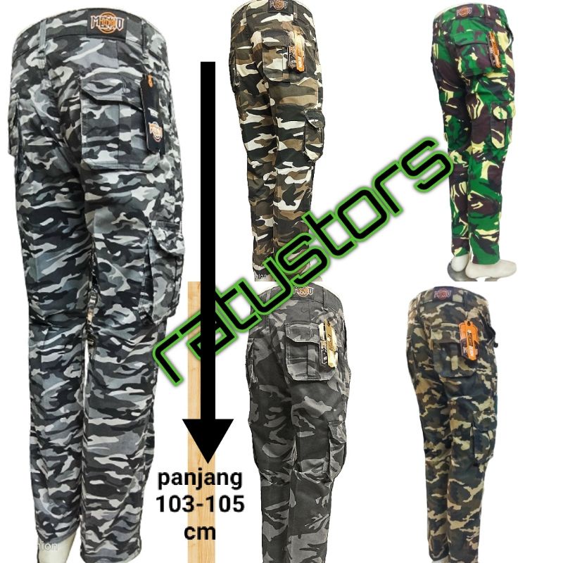 Celana panjang Cargo loreng Army