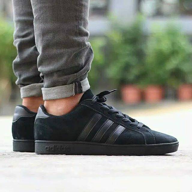 Adidas Neo Bassline Full Black Suede