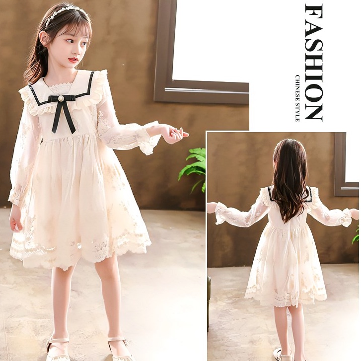 DR81-Dress Pesta Anak Perempuan Premium Lace Floral