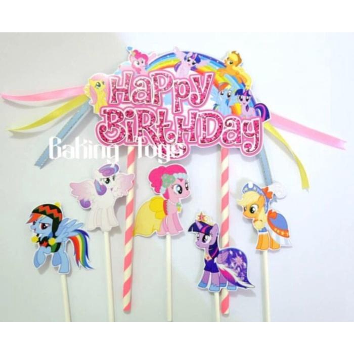 Little Pony Topper Cake Birthday / Hiasan Kue Ulang