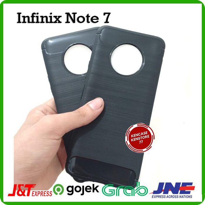 Case Ipaky Carbon Infinix Note 7 - Soft Case Infinix Note 7 Slim Carbon Casing