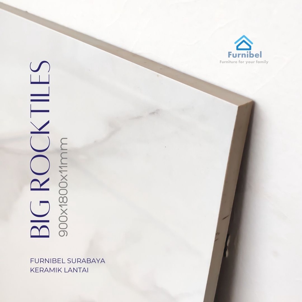 keramik motif marmer putih, BIG ROCK TILES 900x1800x11mm ubin lantai