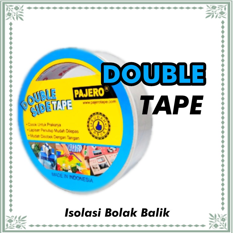 

Double side tape pajero lengket lebar 3,5 cm perekat solasi bolak balik