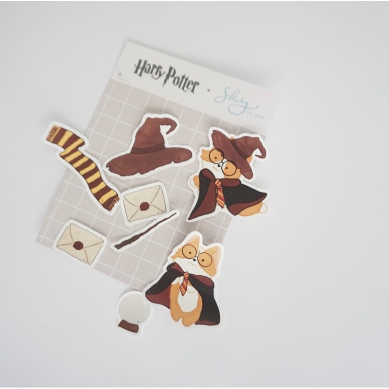 

harry potter corgi sticker set (bullet journal design sticker/planner stiker lucu)