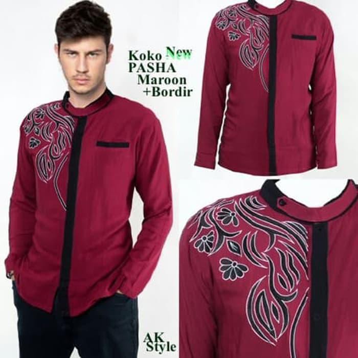 Terbaru Baju Koko Bordir Pasha - Ungu Terpopuler