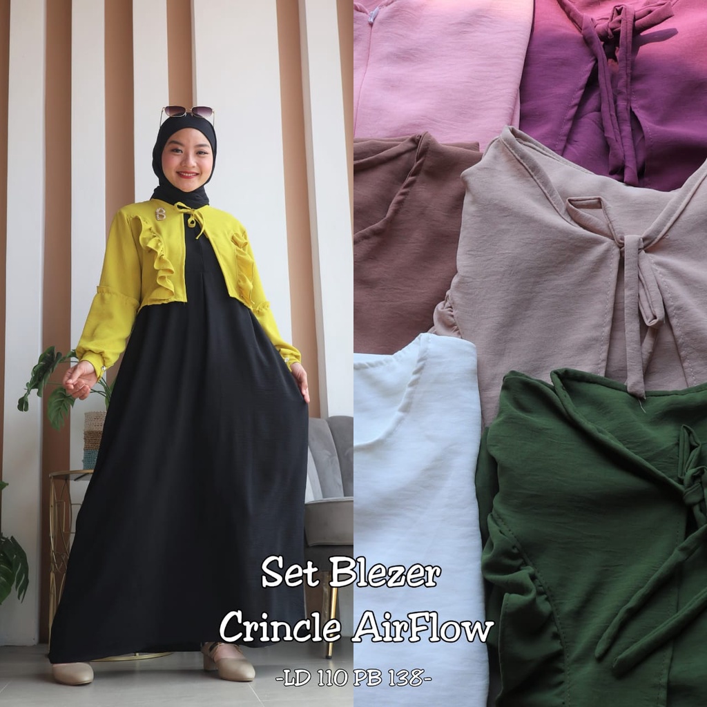 Gamis Set Blazer / Gamis Crincle Bisa COD / Gamis Busui / Blazer Gamis / Blezer