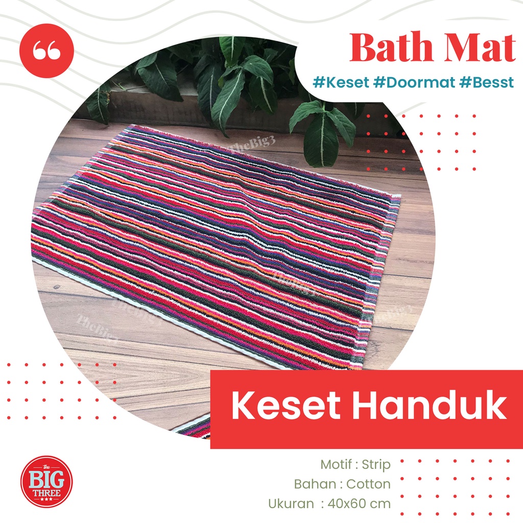 HSH Keset Handuk 40x60 cm motif minimalis strip daun abstrak Wave Line Dots Pineapple Aljabari Heart Crest  - 40 x 60 TBT Bath Mat Kamar Mandi