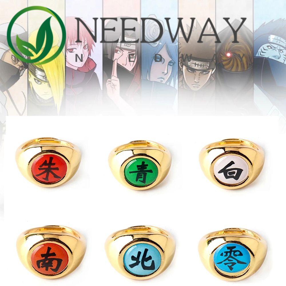 Needway  Child Cosplay Finger Rings Women DIY Jewelry Anime Ring Christmas Gift Japenese Fashion Men Akatsuki Zhu-Rings Shooting props