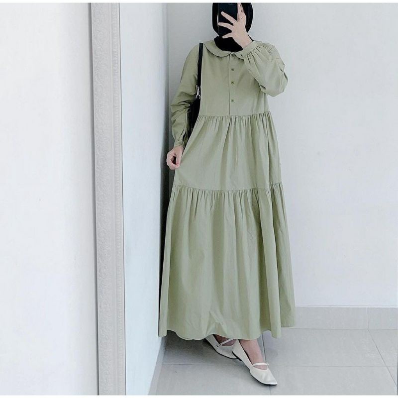 VS - Gamis Maxi Monila Muslim Wanita | Gamis Muslim Kancing Busui