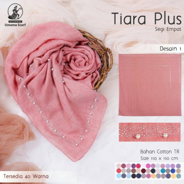Hijab Segi Empat Umama Scarf Katun Tiara Plus