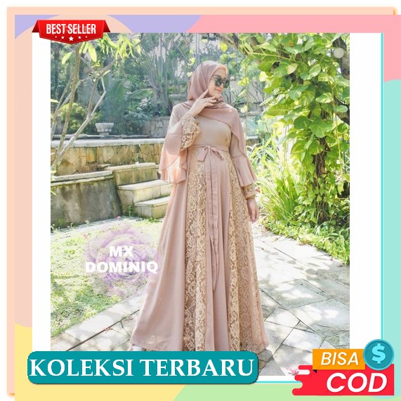 Gamis Remaja Motif Branded Korean Style Lebaran Best Seller Terbaru 2022 N7Q1 Dewasa Muslim Butik Sy