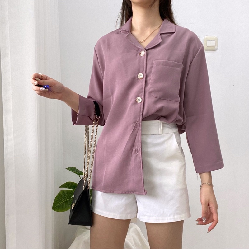 RECTA Shirt Kemeja Kantor Wanita Casual Outer Hijab 0313 117