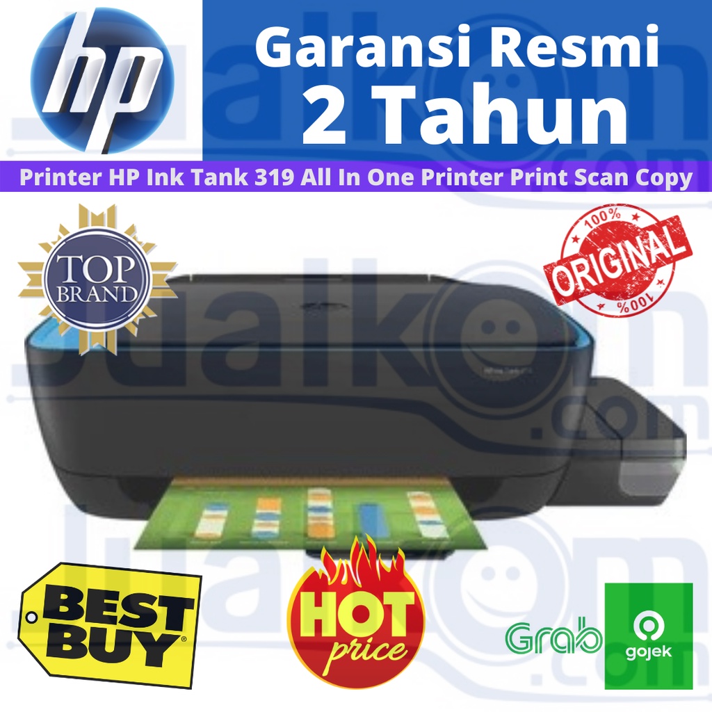 Printer HP Ink Tank 319 All In One Printer Print Scan Copy Resmi