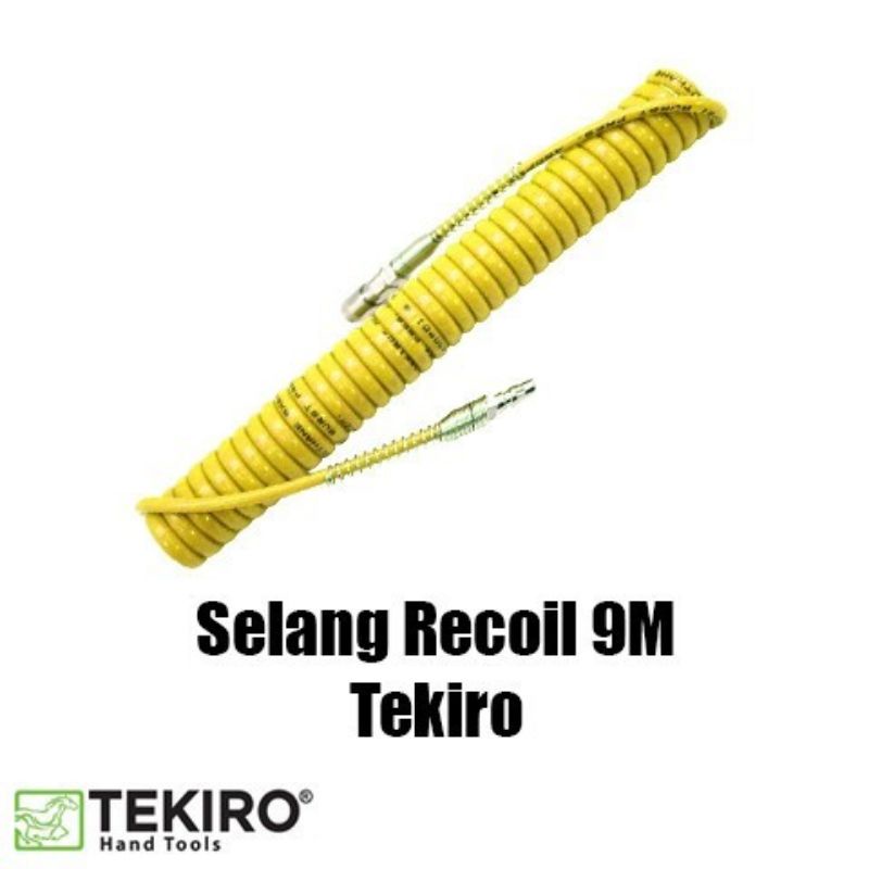 Tekiro Selang Kompresor Recoil Hose 9M Spring Kuning Yellow 9 Meter