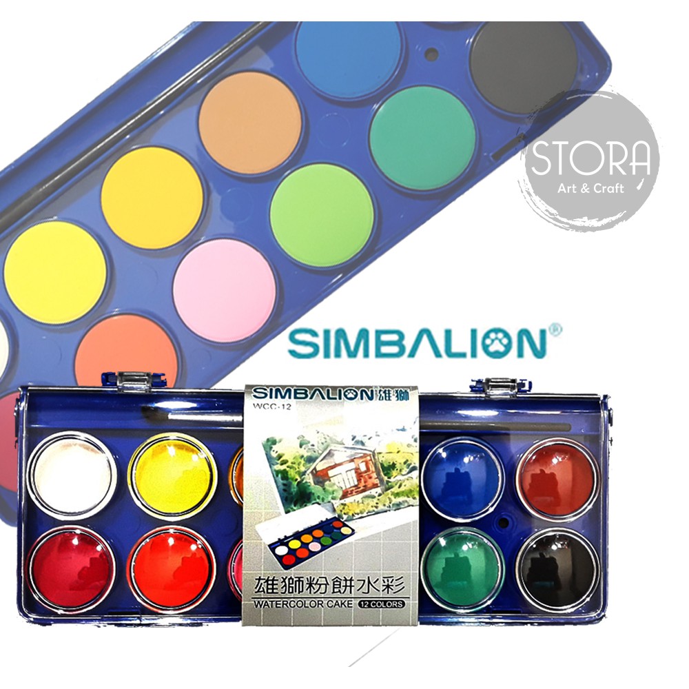 

Simbalion Watercolor Cake Cat Air 12 Warna Colors Watercolour