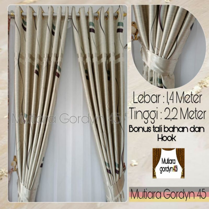 GORDEN Hordeng Murah Blackout Minimalis ABSTRAK CREAM
