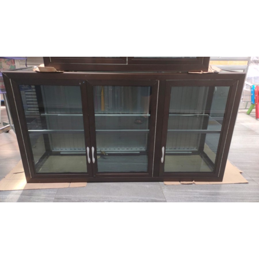 Kitchen Set Aluminium and Glass 3 Pintu / 2 Pintu Tiang Cokelat