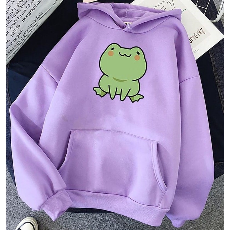 CUTE Frog Sweater Hoodie || Jumper hoodie Edisi Animal Katak Lucu || SIZE M - L - XL