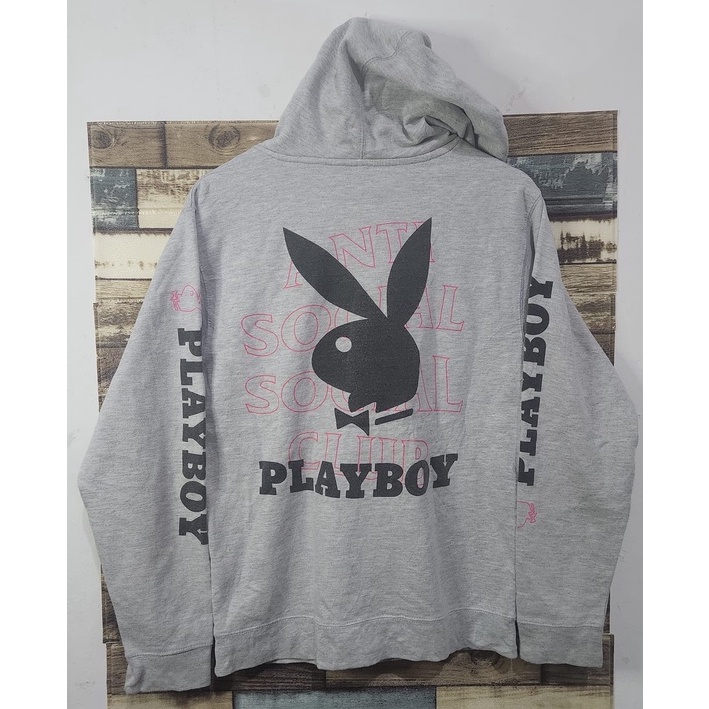 Hoodie ASSC x Playboy Spell Out Grey ( Size S )