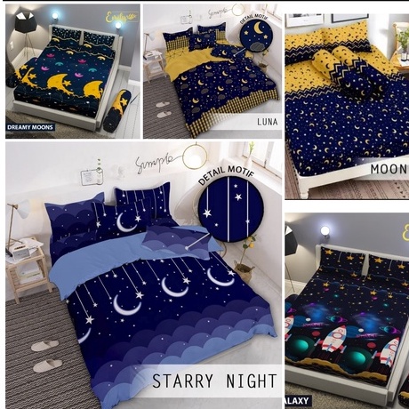 Sprei starmoon / sprei starynight / sprei bulan bintang