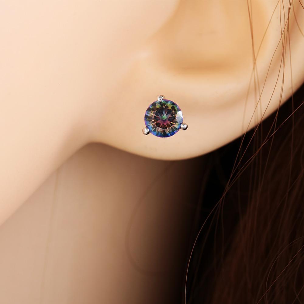 Lily Anting Cabang Tiga Wanita Pria Fashion Pernikahan Pertunangan Multicolor Zircon Aquamarine