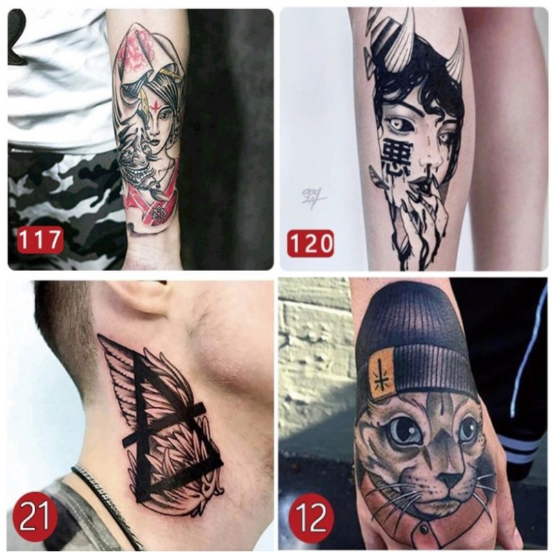 16 Different Styles of Temporary Tattoo Stickers Body Art