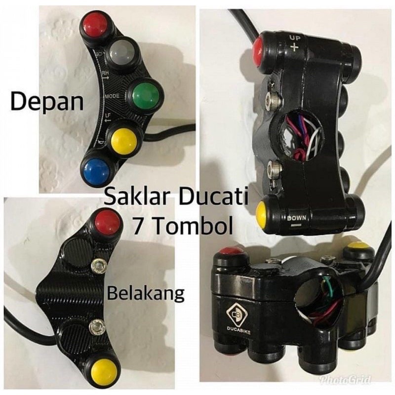 Saklar Domino  Saklar 7 Tombol  Saklar Stang Universal - Saklar Motor Saklar Ducati 5 saklar universal