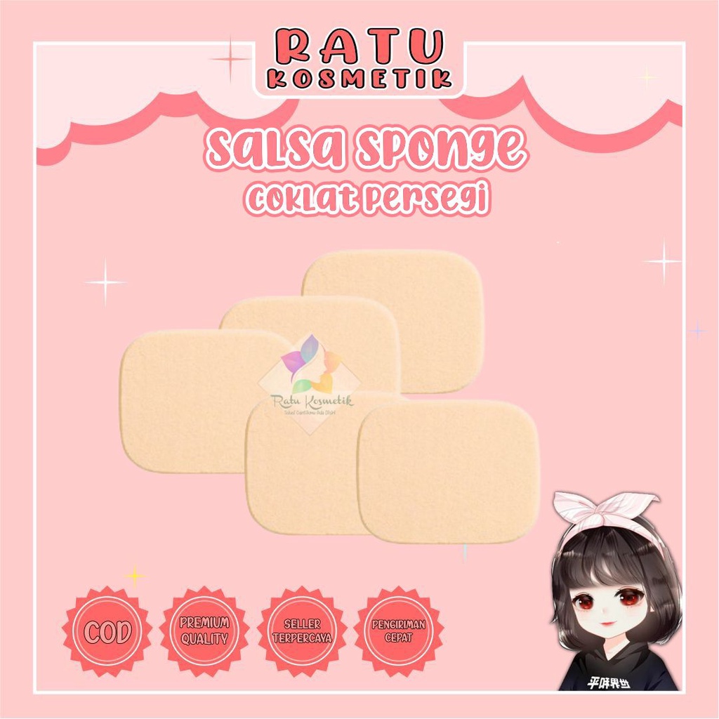 ❤ RATU ❤ Salsa Sponge Bedak Bulat &amp; Persegi | Spons tepuk bedak spon