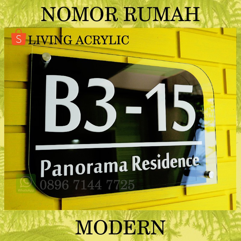 [BEST SELLER] Nomor Rumah Acrylic 3 Lapis Warna Timbul Dekorasi Hiasan Dinding Akrilik 4.9