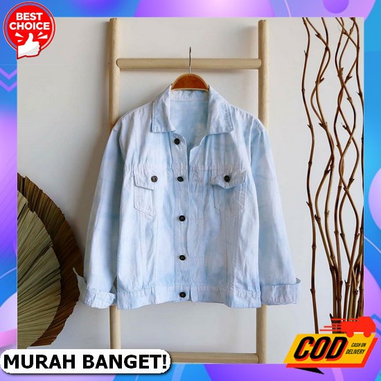 Jaket Jins Korean Style Cardigan Wanita Jacket Jeans Over Size Jaket Jin Crop Oversize Cewek Kekinia