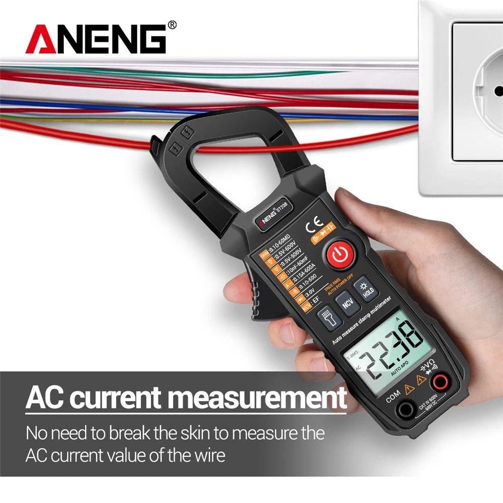 Solighter Digital Clamp Meter Presisi Tinggi AC/DC Transistor Tester Amperimetro Tester Voltmeter