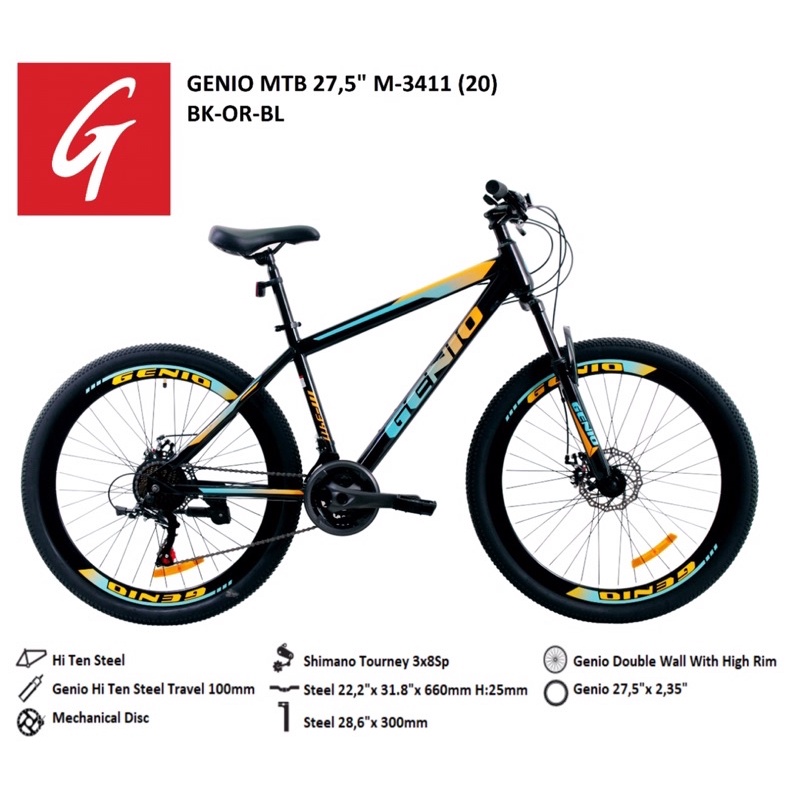 Sepeda Gunung MTB Genio M3411 27.5"