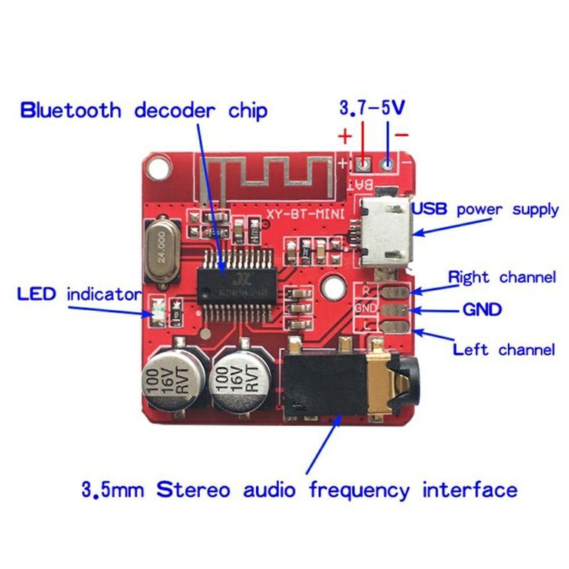 Mini Modul MP3 Bluetooth 4.1 HIFI Stereo Audio Receiver Amplifier ster