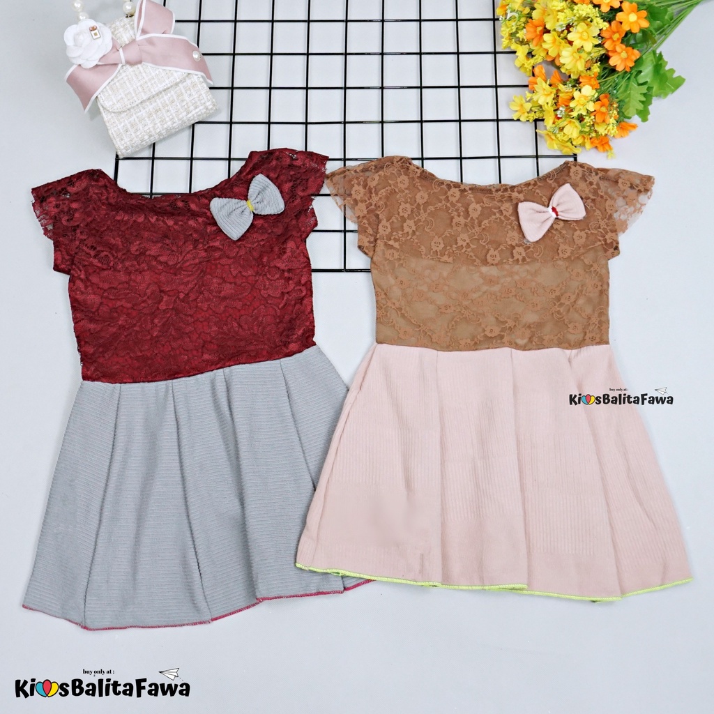 Dress Adiva Bayi - 4 Tahun / Dres Brukat Kensi bayi Perempuan Gaun Pesta Balita Baju Kids Import