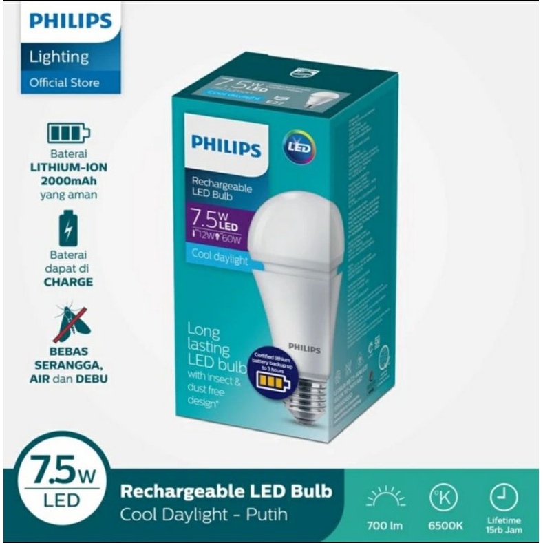 Lampu Emergency Philips 7.5W Lampu Darurat Putih 7,5 Watt