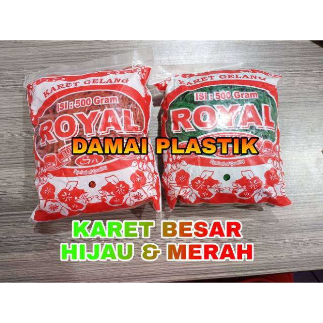 KARET GELANG HIJAU MERAH KUNING ROYAL GROSIR 500 GRAM