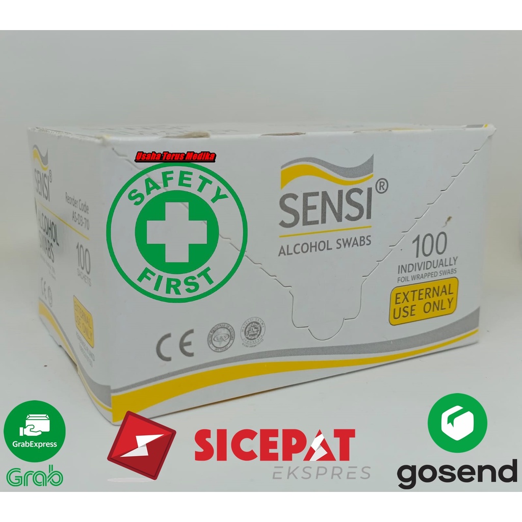 Alcohol Swabs Sensi Isi 100 Pcs / Tisu Alkohol