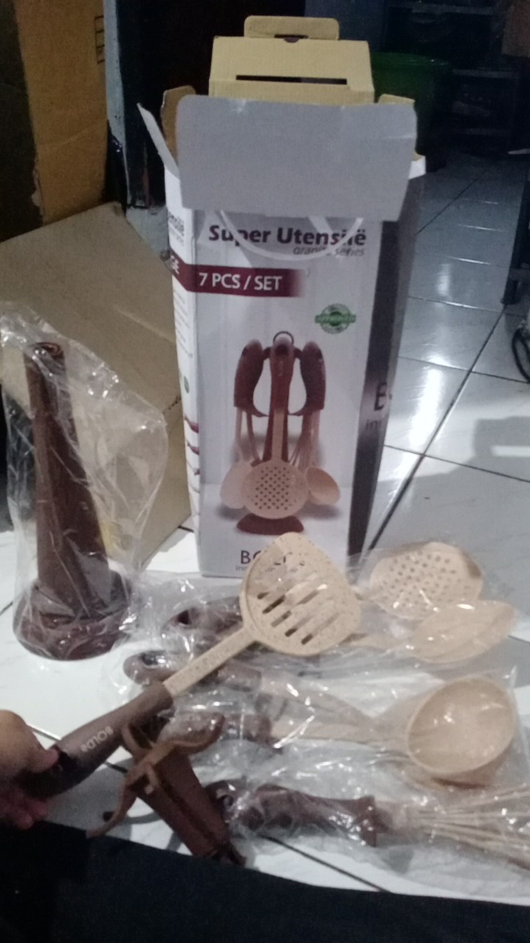 Bolde Super Utensile Granite Series 7 Pcs Spatula Set Alat Masak Beige