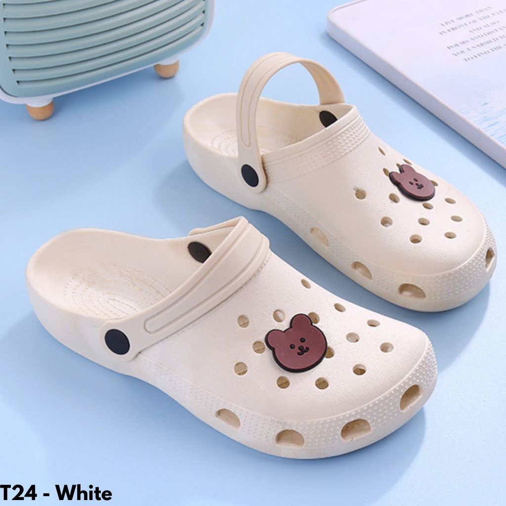 SANDAL RUMAH SLIP ON BEAR CLOG STRAP SHOES BEAR CUTE COLOUR XT24