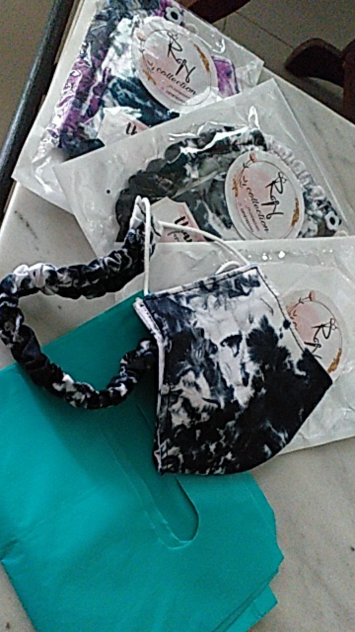 Masker Hijab Tie Dye & Sudah Termasuk Tali Hijab ( Cod )