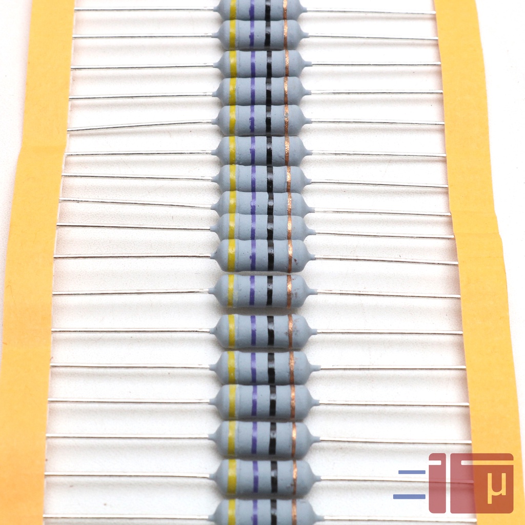 x10 Resistor 47R 47 Ohm 1W Metal Oxide 5% Taiwan Kaki Tembaga