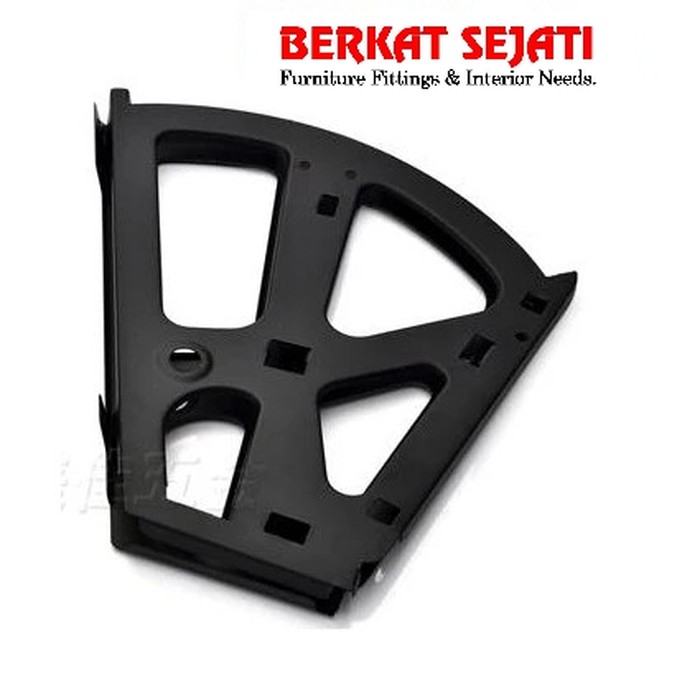 Bracket Fitting Engsel Lemari Rak Sepatu Putar 2 Susun Hitam Plastik Berkualitas