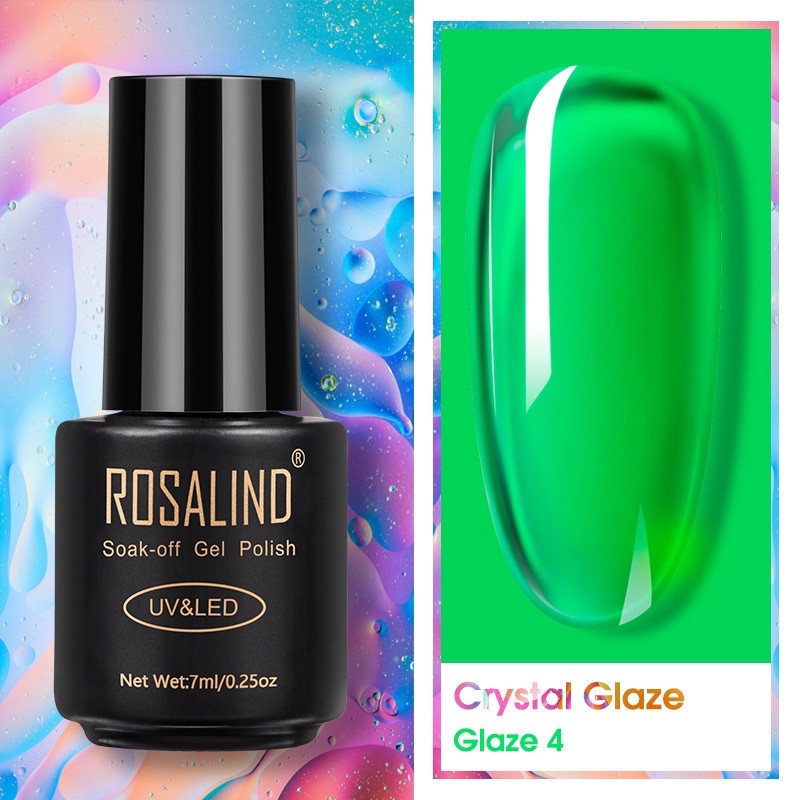 ROSALIND CRYSTAL GLAZE JELLY 7ml KUTEK GEL NEON JELLY SOAK OFF GEL POLISH