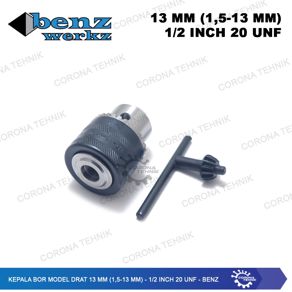 Benz - Kepala Bor Model DRAT 13 mm (1,5-13 mm) - 1/2 Inch 20 UNF