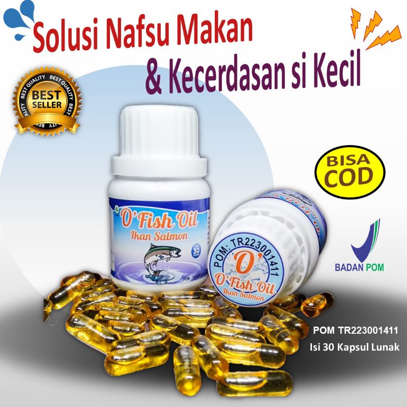 (ASLI ORIGINAL) O Fish Oil Minyak Ikan Salmon Vitamin Penambah Nafsu Makan dan Kecerdasan