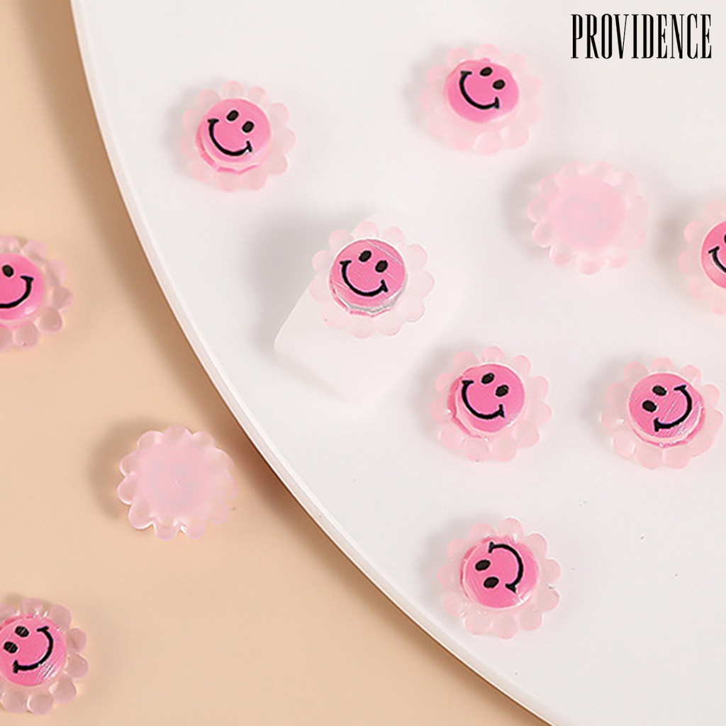 Providence 30Pcs/Bag Fingernail Decoration Inspire Creativity Three-dimensional Resin Nail Art Accessories Smiley-Sunflower for Daily Use