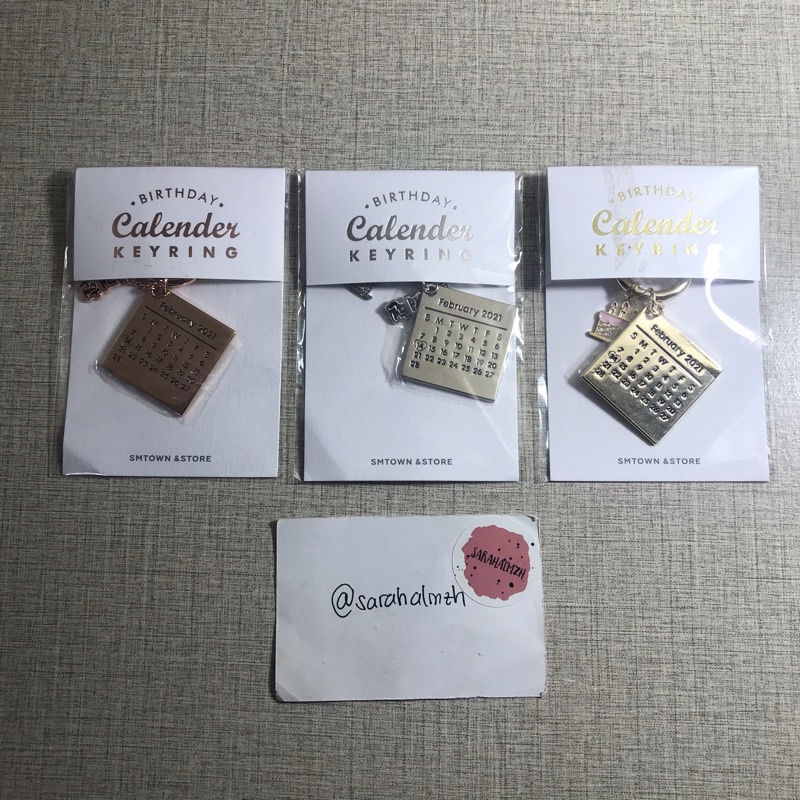 NCT Jaehyun Birthday Keyring pink gold rhodium